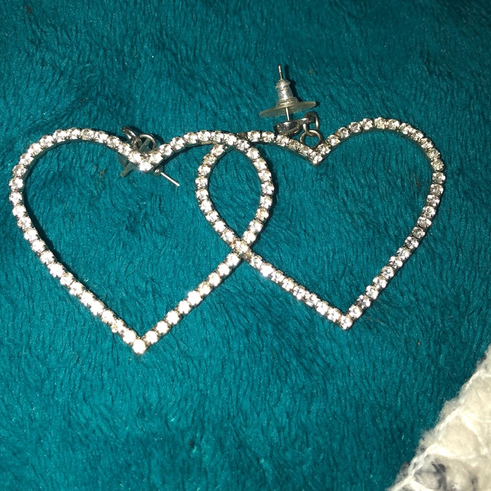 Silver heart earrings
